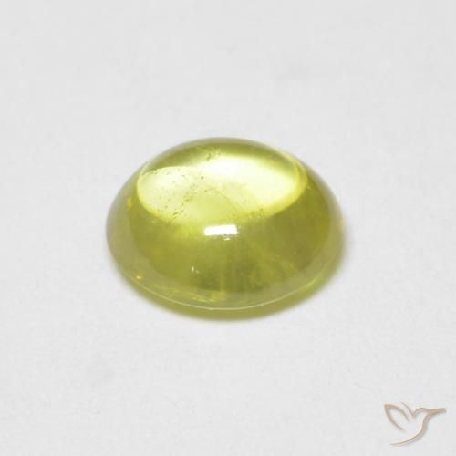 Esfena Verde limão Natural 0.75ct, oval, Transparente