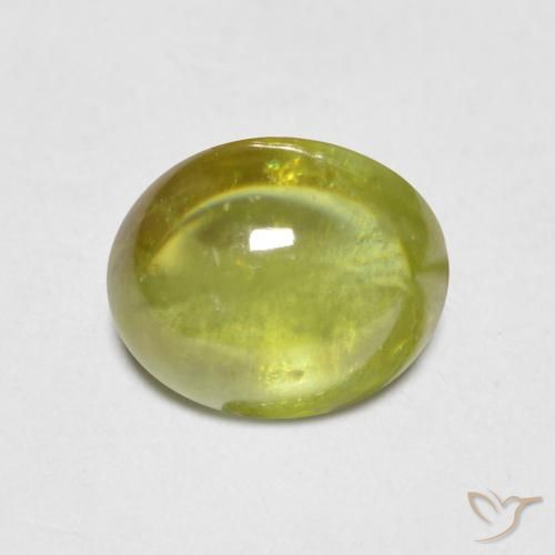1.37ct Natural Verde Terroso Quente Esfena, oval, Transparente