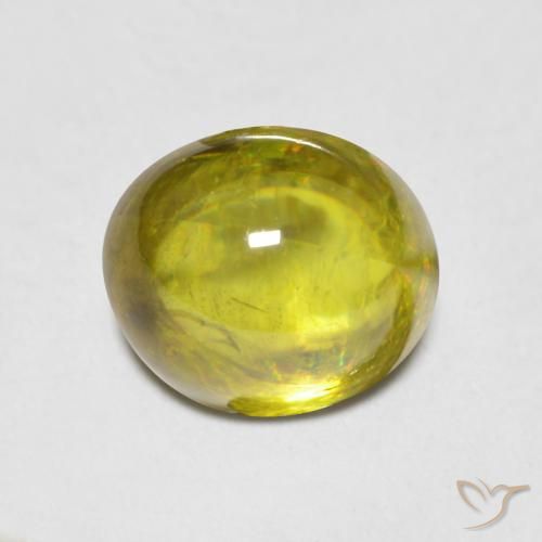 1.78ct Natural Verde médio Esfena, oval, Transparente