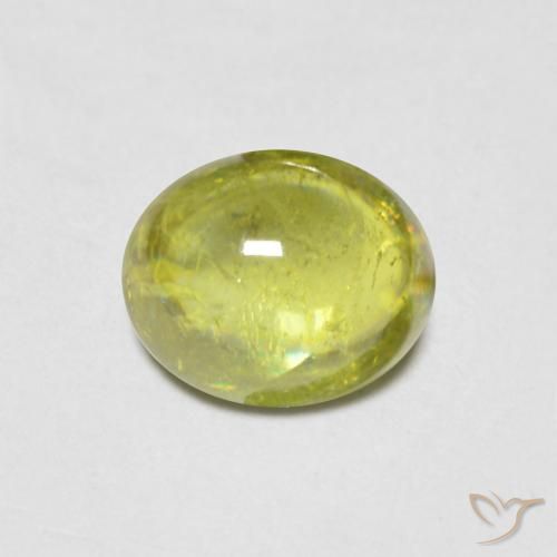 0.98ct Natural Verde Terroso Quente Esfena, oval, Transparente