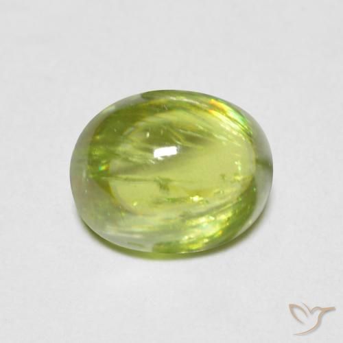 1.27ct Natural Verde médio Esfena, oval, Transparente