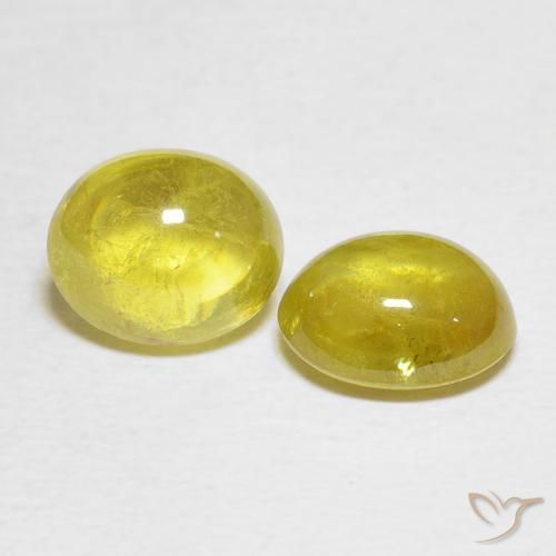 Pedras preciosas de Esfena amarelo médio natural de 4.25 ct, oval, Transparente