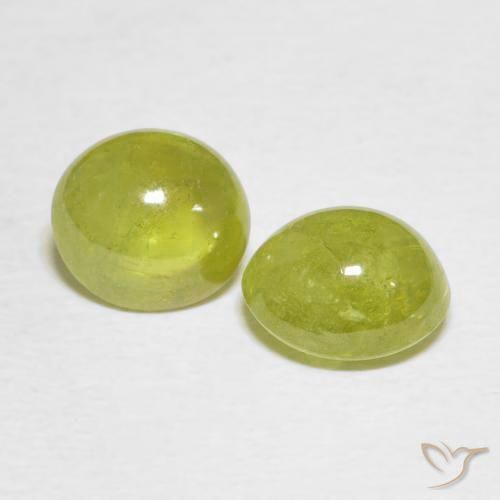 Pedras preciosas de Esfena Pineapple yellow natural de 3.74 ct, oval, Translúcido