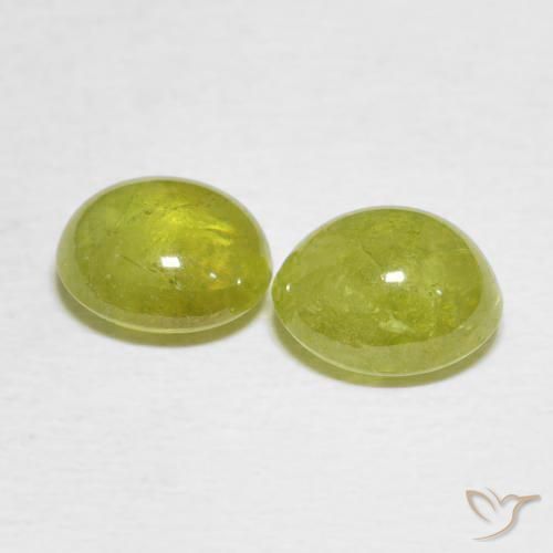 Pedras preciosas de Esfena Pineapple yellow natural de 3.74 ct, oval, Translúcido