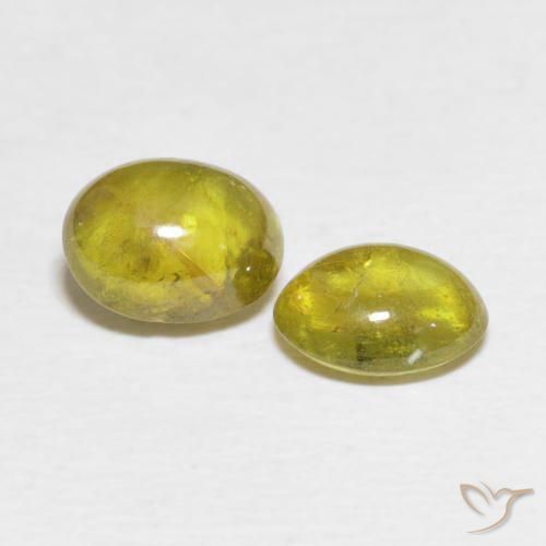 Pedras preciosas de Esfena Outono Amarelo natural de 2.31 ct, oval, Transparente