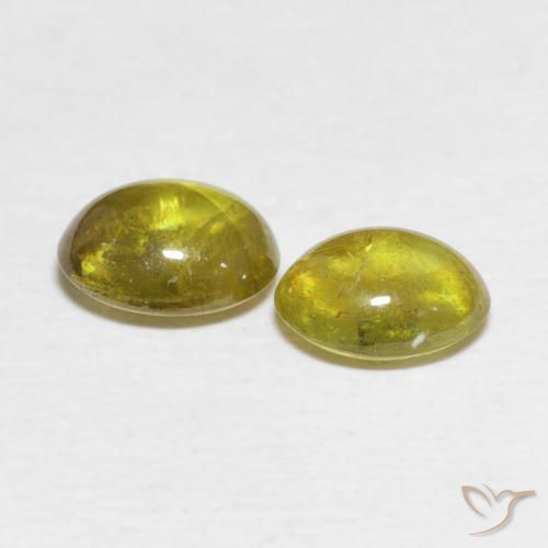 Pedras preciosas de Esfena Outono Amarelo natural de 2.31 ct, oval, Transparente