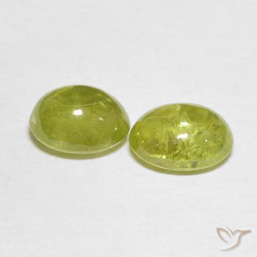 Pedras preciosas de Esfena amarelo médio natural de 3.61 ct, oval, Transparente