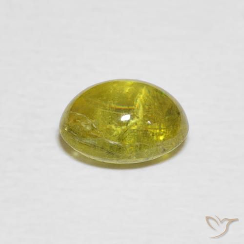 Esfena Limão amarelo Natural 1.28ct, oval, Transparente
