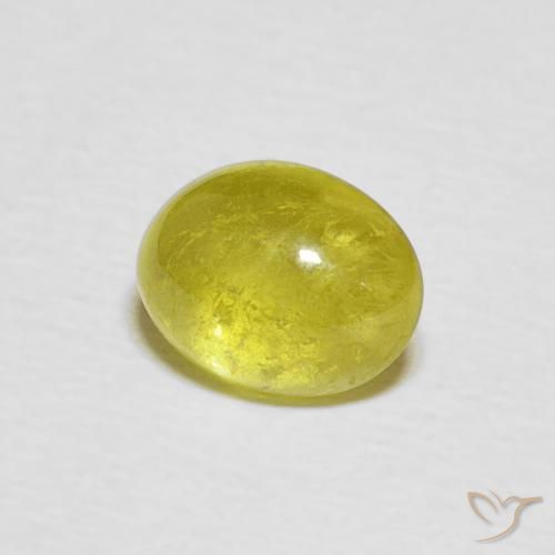 Esfena Pineapple yellow Natural 1.76ct, oval, Transparente