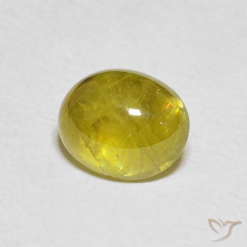Esfena Pineapple yellow Natural 2.51ct, oval, Transparente