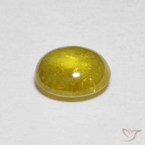 Esfena Pineapple yellow Natural 3.21ct, oval, Transparente