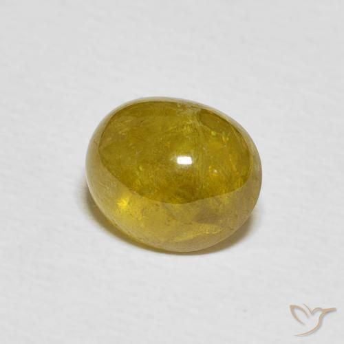 Esfena Amarelo Terroso Natural 2.42ct, oval, Transparente