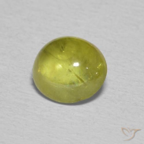 Esfena Verde amarelo Natural 1.10ct, oval, Transparente