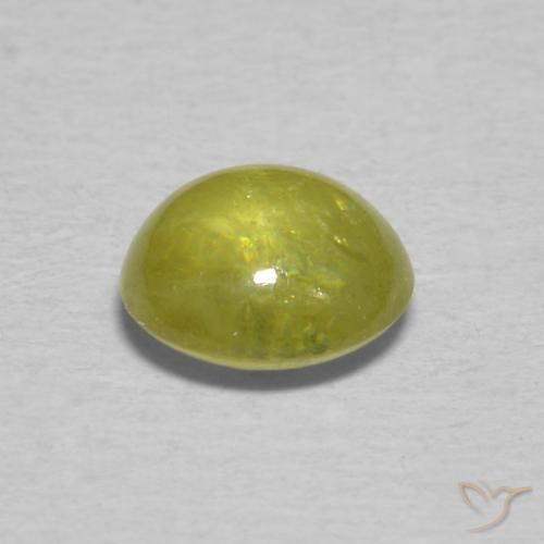 Esfena Verde amarelo Natural 1.10ct, oval, Transparente