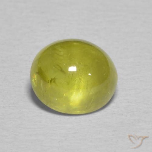 1.52ct Natural amarelo médio Esfena, oval, Transparente