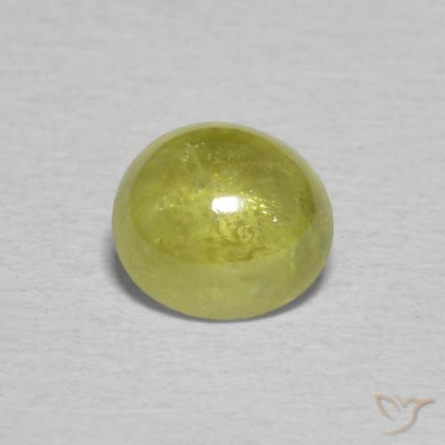 0.92ct Natural amarelo médio Esfena, oval, Transparente