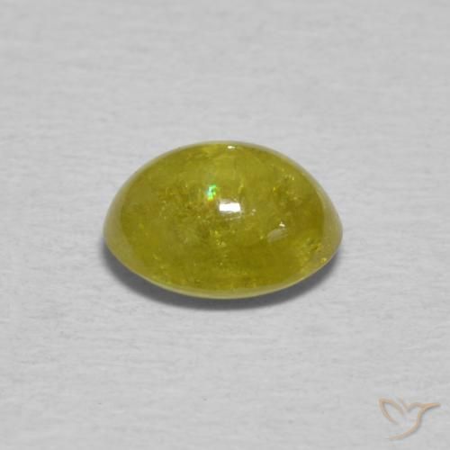 Esfena Pineapple yellow Natural 0.91ct, oval, Transparente