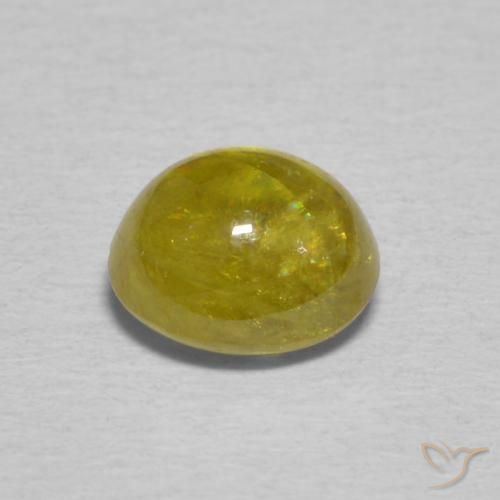 Esfena Pineapple yellow Natural 1.34ct, oval, Transparente