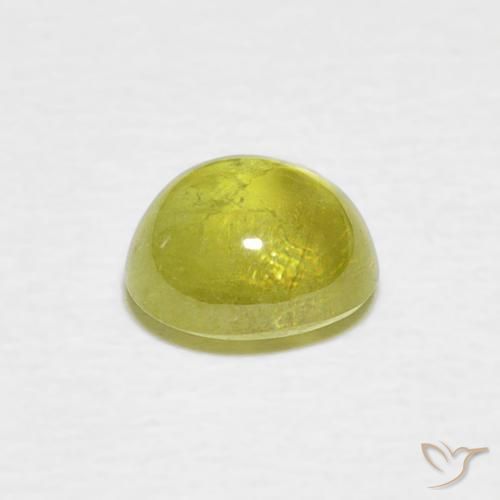 Esfena Verde amarelado Natural 1.53ct, oval, Transparente