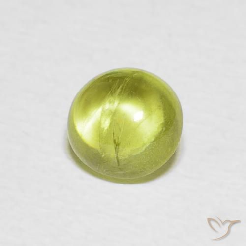 Esfena Verde Terroso Quente Natural 1.18ct, oval, Transparente