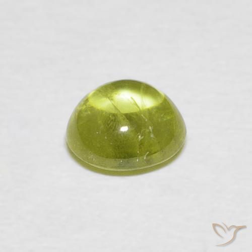 Esfena Verde Terroso Quente Natural 1.18ct, oval, Transparente