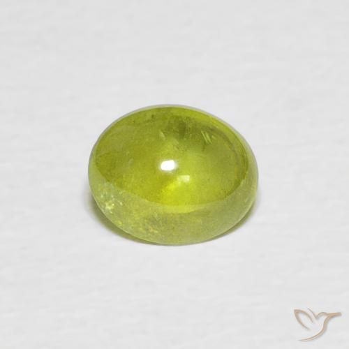 0.91ct Natural Verde amarelado Esfena, oval, Transparente