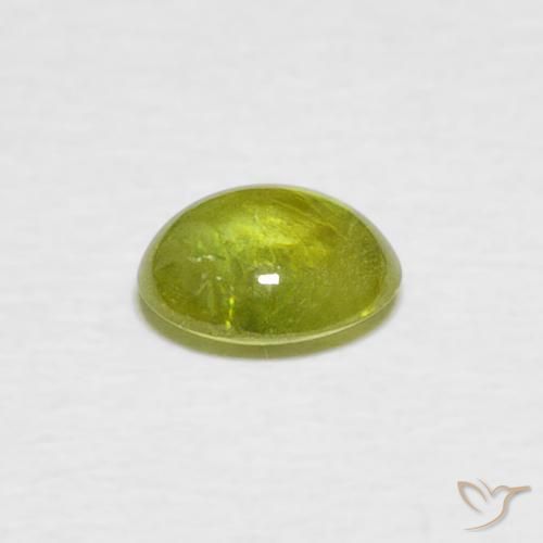 Esfena Verde amarelado Natural 0.91ct, oval, Transparente