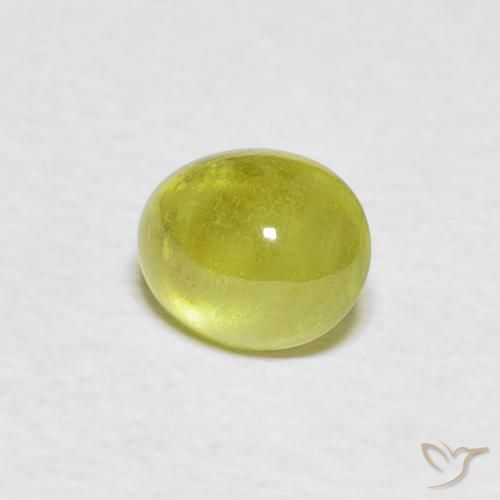 Esfena Verde Terroso Quente Natural 1.21ct, oval, Transparente