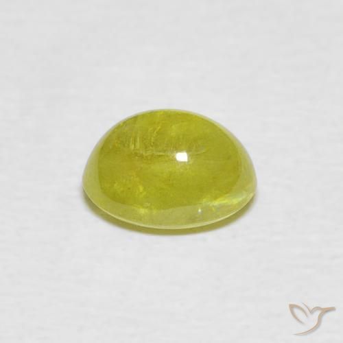 Esfena Verde Terroso Quente Natural 1.21ct, oval, Transparente