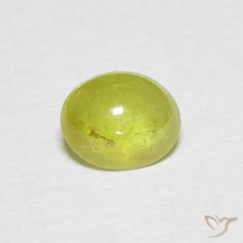 1.01ct Natural Verde Terroso Quente Esfena, oval, Transparente