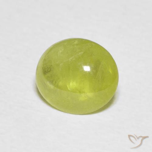 Esfena Verde Terroso Quente Natural 1.93ct, oval, Transparente