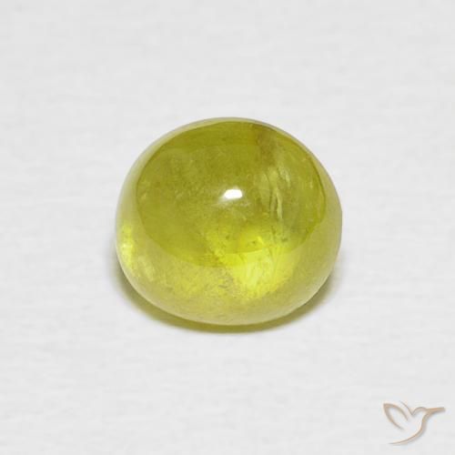 1.47ct Natural Verde amarelado Esfena, oval, Transparente