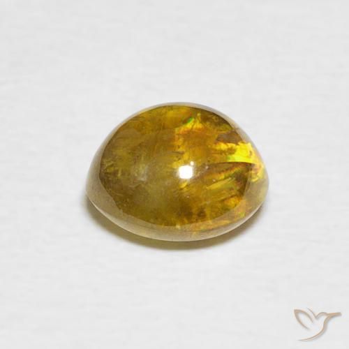 Esfena Castanho Dourado Esverdeado Natural 2.03ct, oval, Transparente