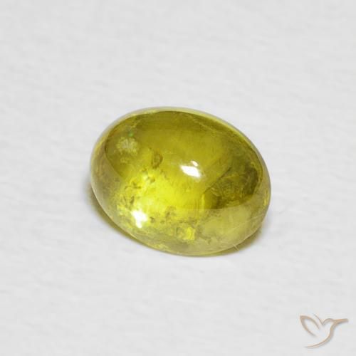 Esfena Verde Terroso Quente Natural 1.23ct, oval, Transparente