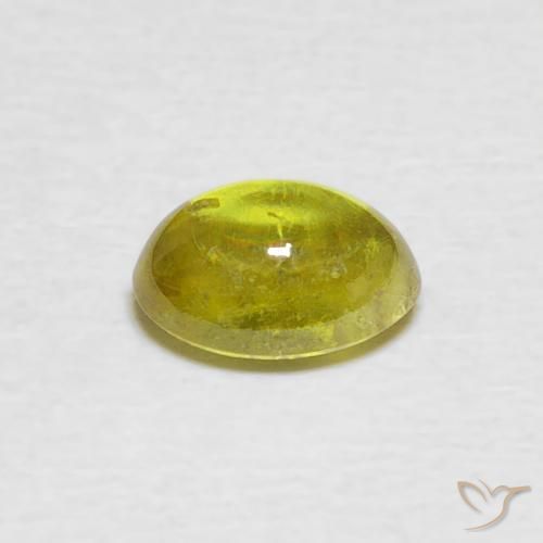 Esfena Verde Terroso Quente Natural 1.23ct, oval, Transparente