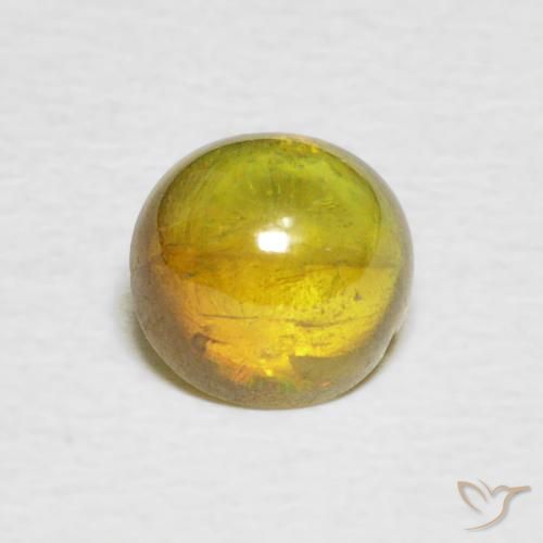 1.31ct Natural amarelo médio Esfena, oval, Transparente