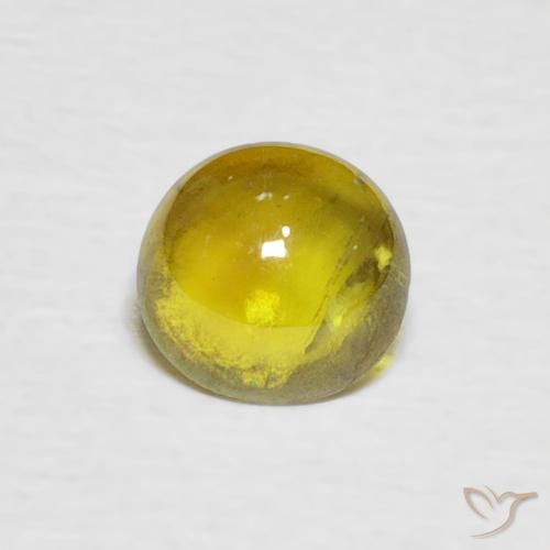 0.75ct Natural amarelo médio Esfena, oval, Transparente