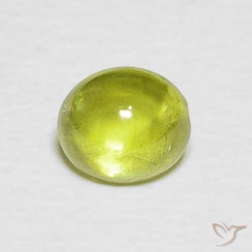 0.91ct Natural Verde Terroso Quente Esfena, oval, Transparente