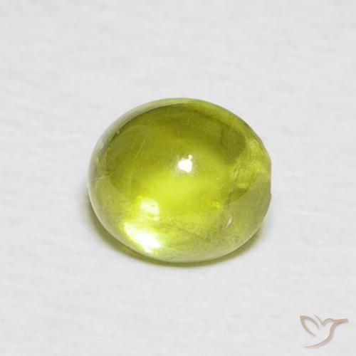 Esfena Verde Terroso Quente Natural 0.91ct, oval, Transparente