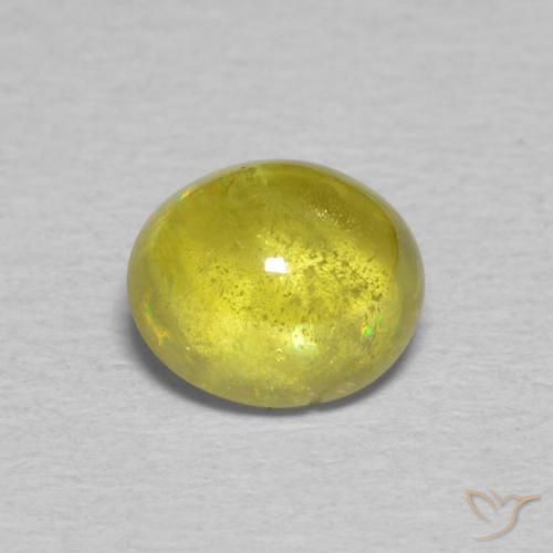 1.53ct Natural Verde amarelado Esfena, oval, Transparente