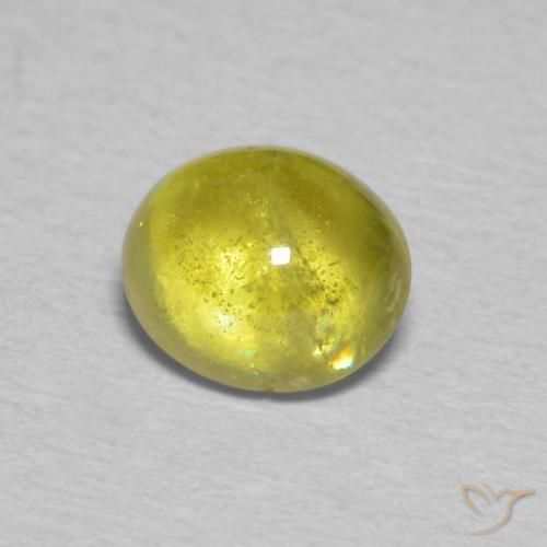 Esfena Verde amarelado Natural 1.53ct, oval, Transparente