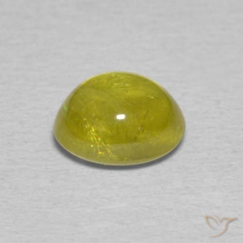 Esfena Verde amarelado Natural 1.53ct, oval, Transparente