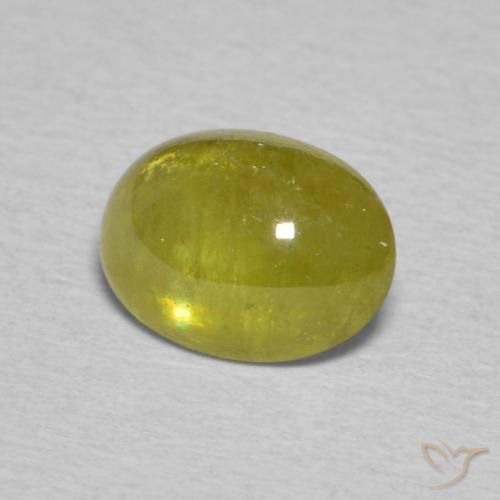 Esfena Verde Terroso Quente Natural 1.81ct, oval, Transparente