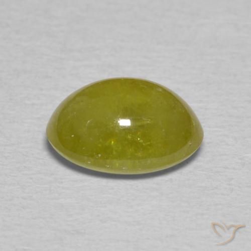 Esfena Verde Terroso Quente Natural 1.81ct, oval, Transparente