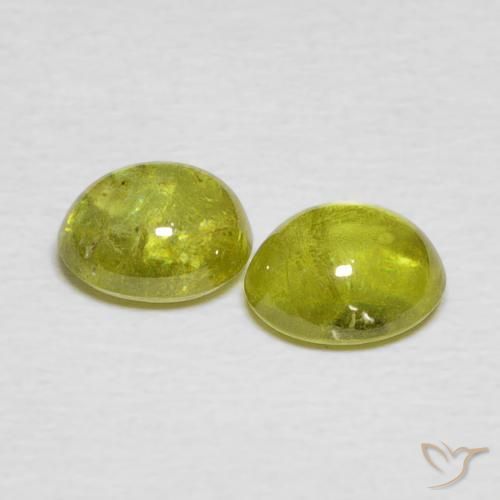 Pedras preciosas de Esfena Verde amarelado natural de 2.10 ct, oval, Transparente