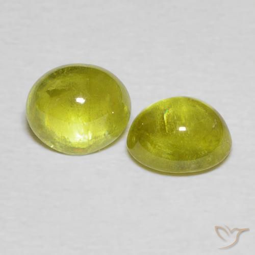 Pedras preciosas de Esfena Verde médio natural de 2.11 ct, oval, Transparente