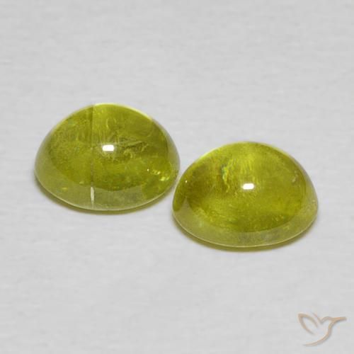 Pedras preciosas de Esfena Verde médio natural de 2.11 ct, oval, Transparente