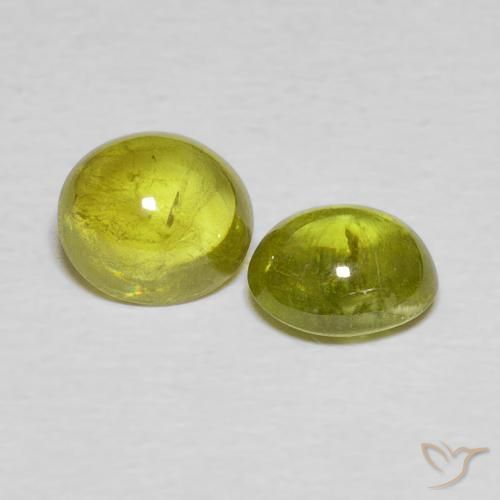 Pedras preciosas de Esfena Verde amarelado natural de 2.65 ct, oval, Transparente