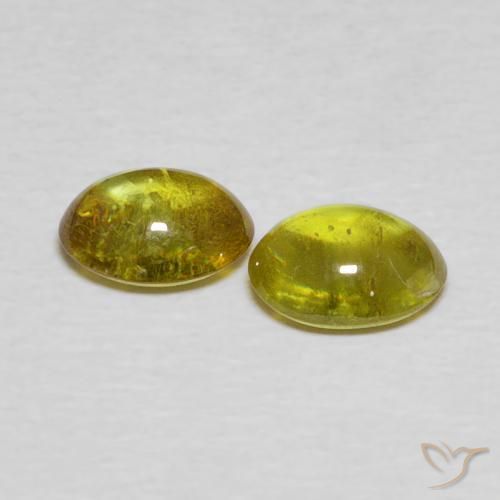 Pedras preciosas de Esfena Ouro Terroso natural de 1.56 ct, oval, Transparente