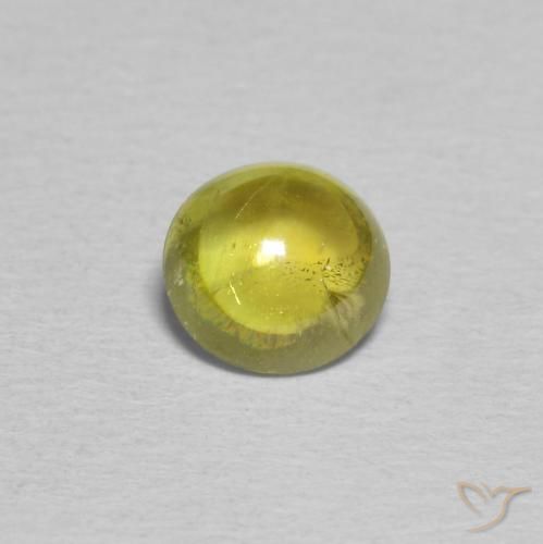 0.94ct Natural amarelo médio Esfena, oval, Transparente
